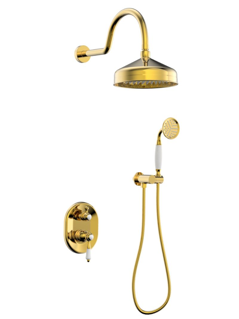Luxury Gold Shower Set Factory Direct for Premium Rainfall Handheld Combo