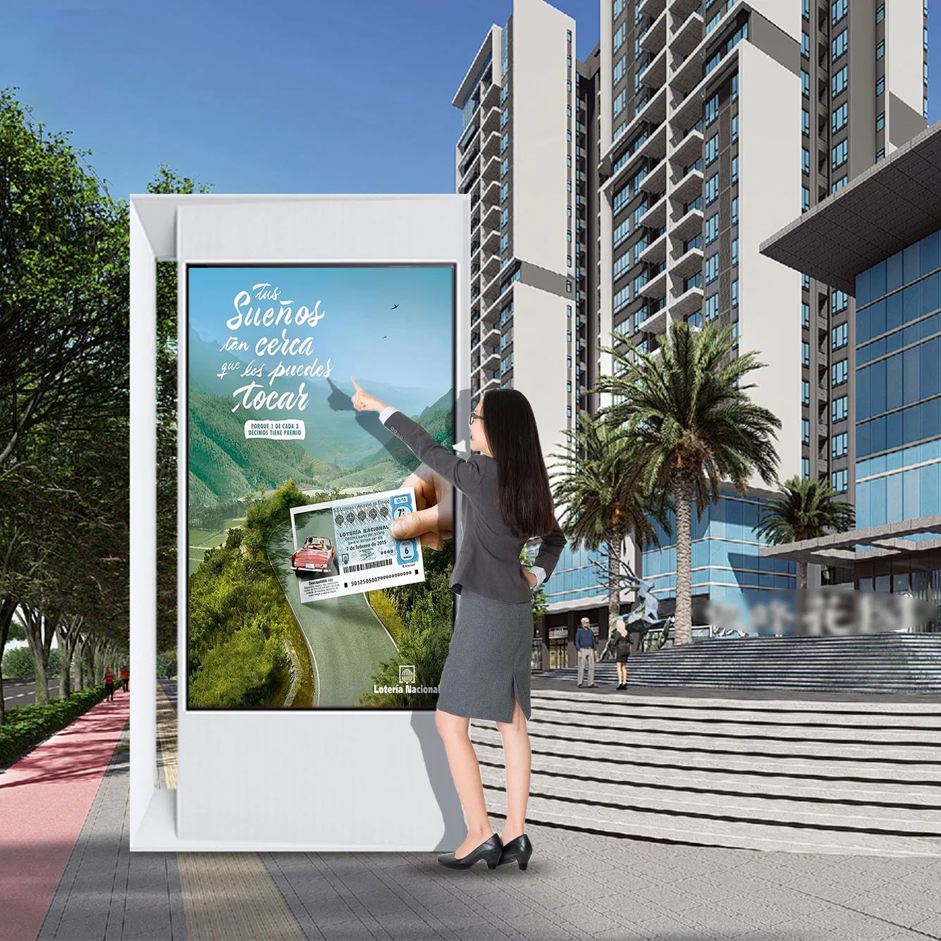 Outdoor Advertising Player Kiosk Digital Signage Totem Price Display