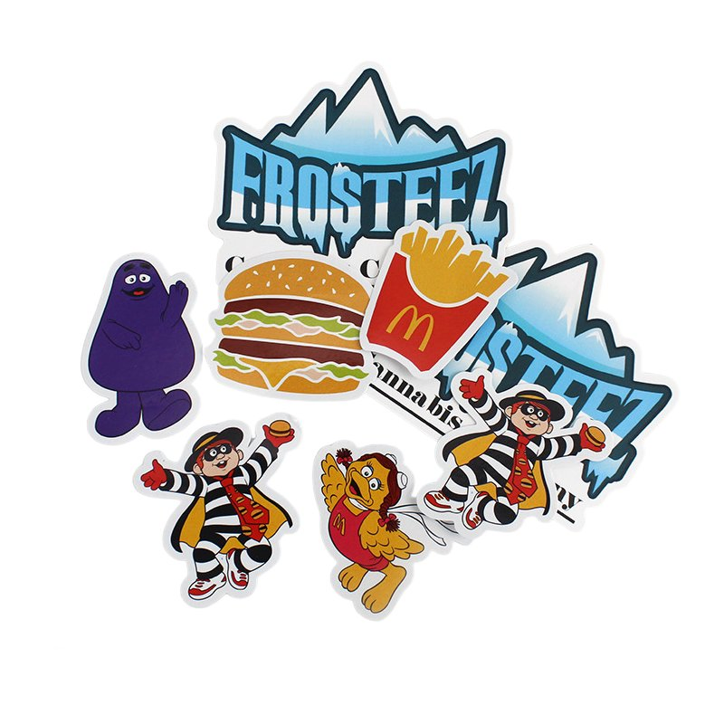 Customized Cartoon Stickers, Gold-Embossed Laser-Shaped Labels, All-Wearing PVC Self-Adhesive Waterproof Labels, DIY Luggage Stickers