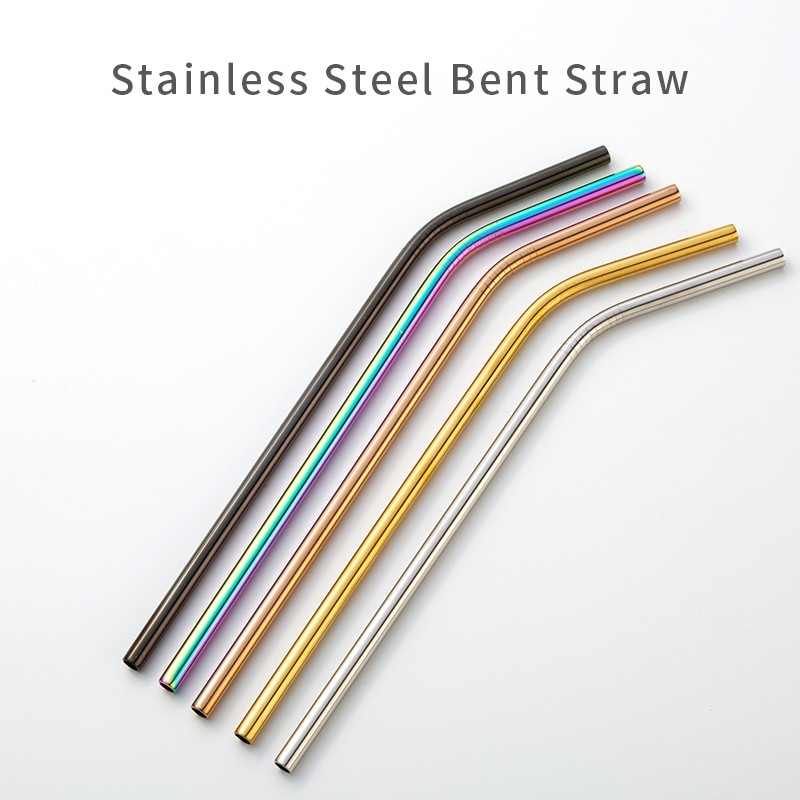 Customized 304 Food Grade Stainless Steel Straws Plus Silicone Mouth