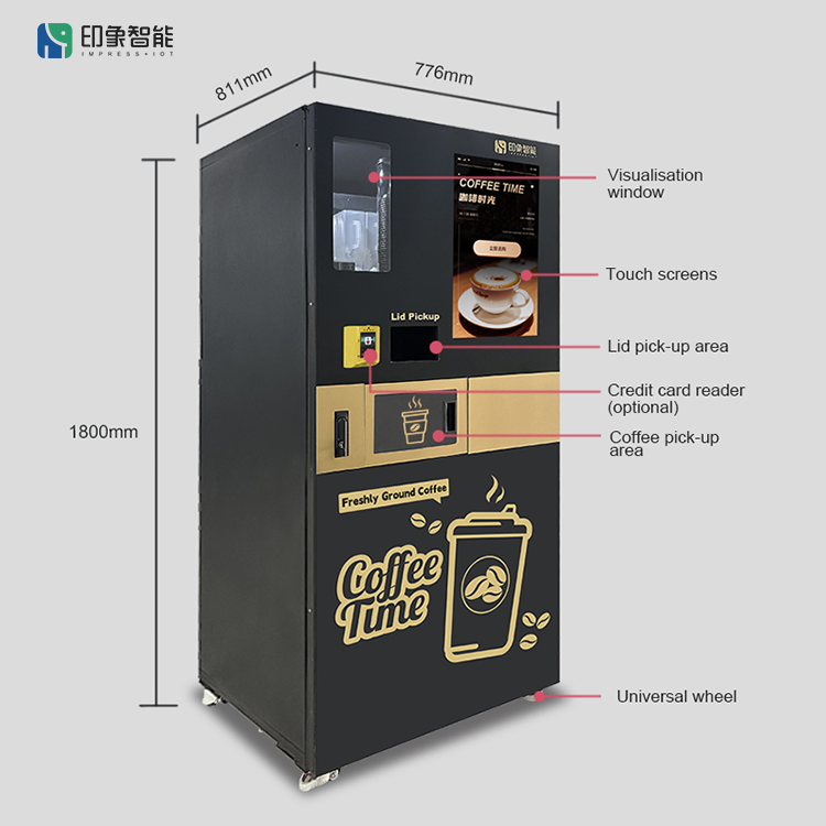 Imt Automatic Hot and Iced Freshly Ground Coffee Vending Machine with Coin Operator