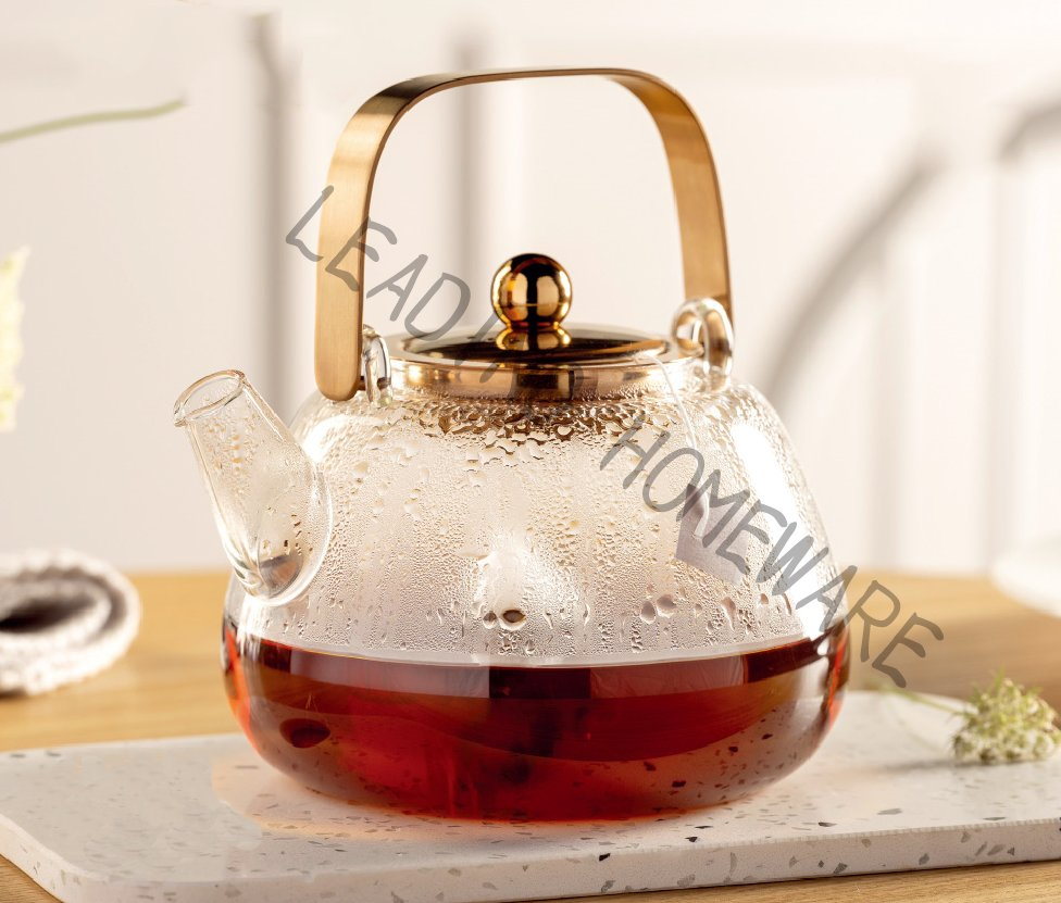1000ml Borosilicate Glass Teapot with Metal Handle