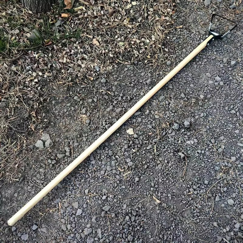 Stirrup Type Garden Weeder Steel Hoe with Long Wooden Handle Weeding Tool