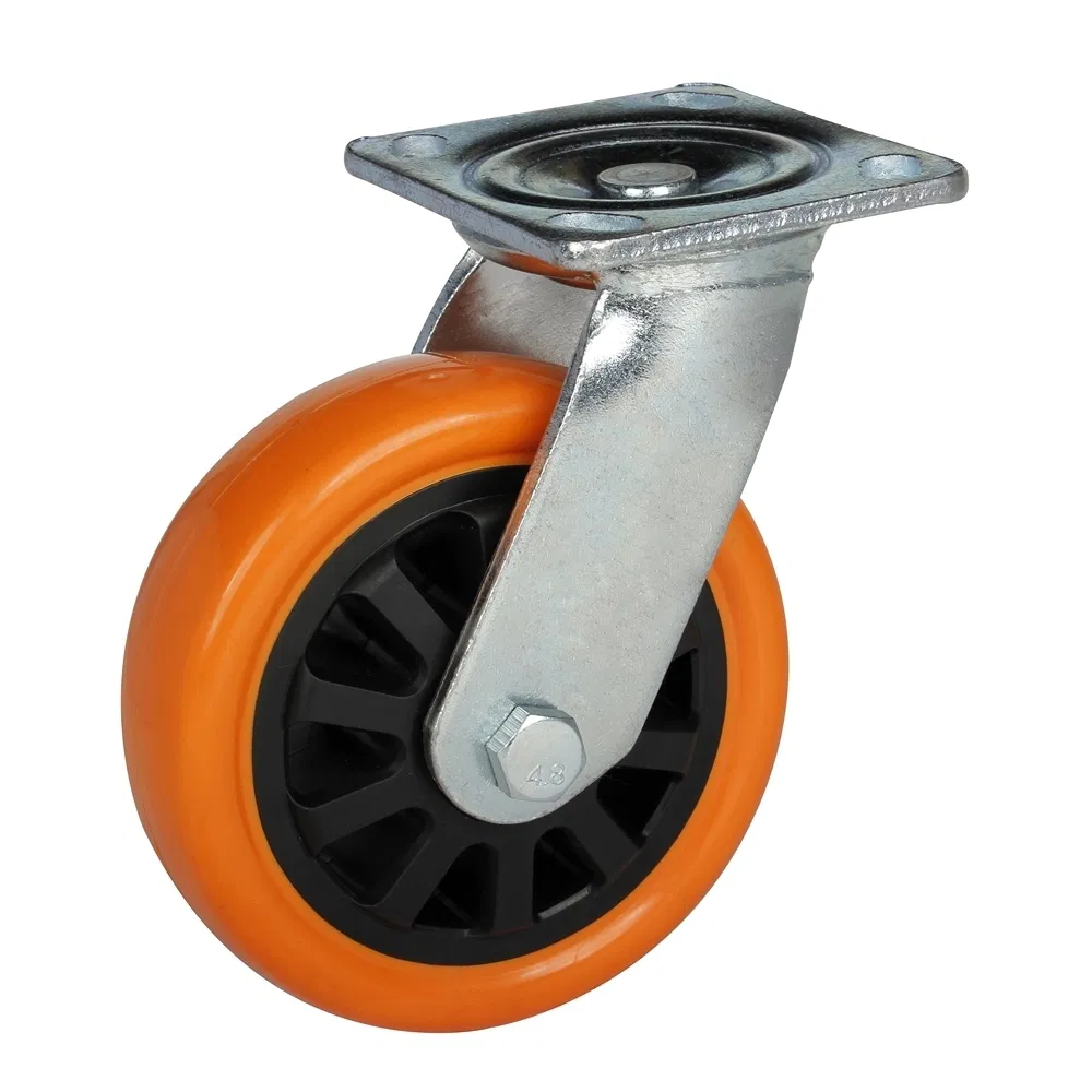 Quiet Custom Orange PU Heavy and Extra Heavy Duty Caster Wheel