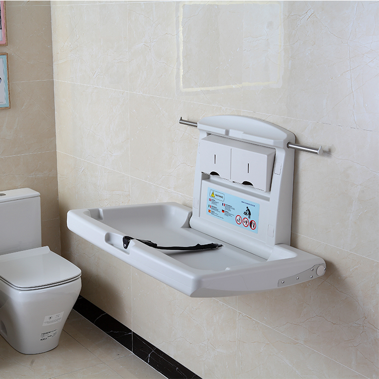 2020 PE Material Airport Restroom Wall Mounted Diaper Baby Changing Station
