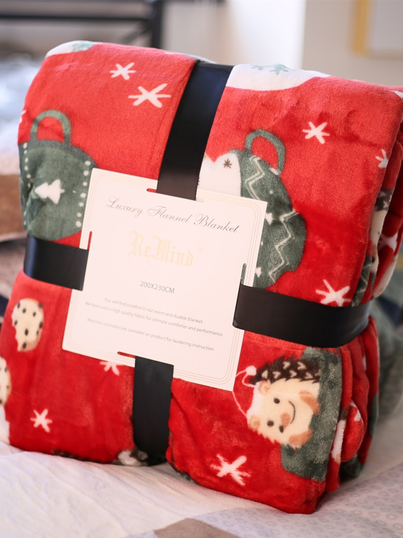 Microfibre Super Christmas All Saints Day Soft Coral Flannel Fleece Polyester Antipilling Print Air Conditioning Travel Promotion Picnic Blanket