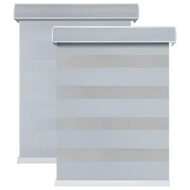 Ready Made Semi Blackout Day and Night White Zebra Blinds