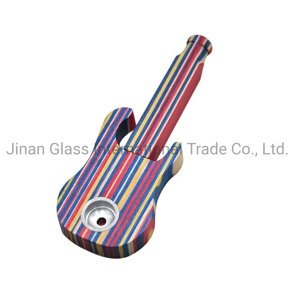 Creative Guitar-Shaped Portable Pipe Holder Wooden Pipe Smoking Set