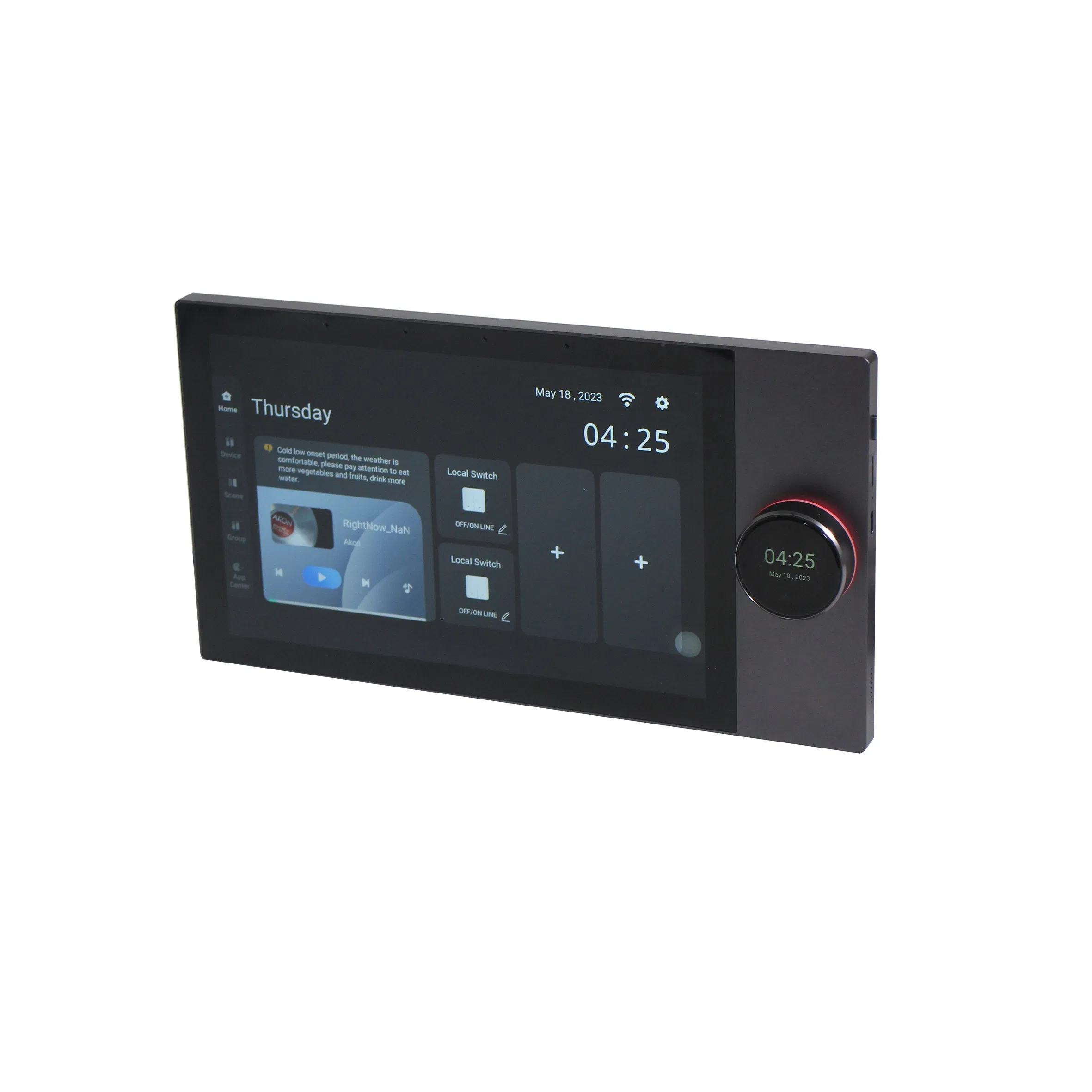 Home Sound System Blue-Tooth WiFi Tuya Zigbee Wall Amplifier with 10 Inch Touch Screen and Knob Switch