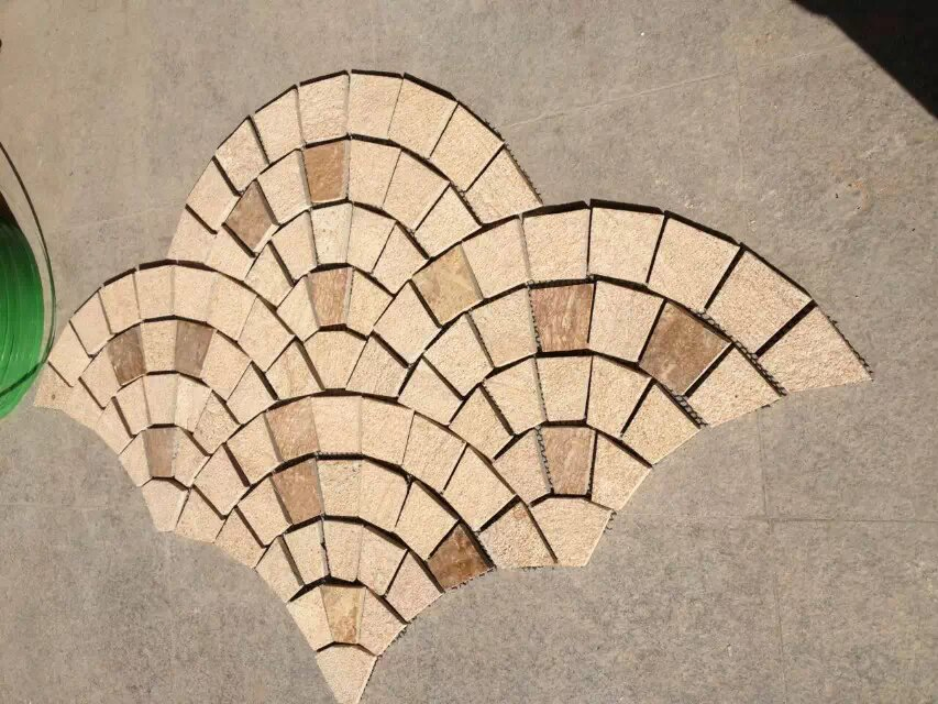 China Factory Gray/Black/Gold/Rusty Marble Paving Stone Flagstone with Net