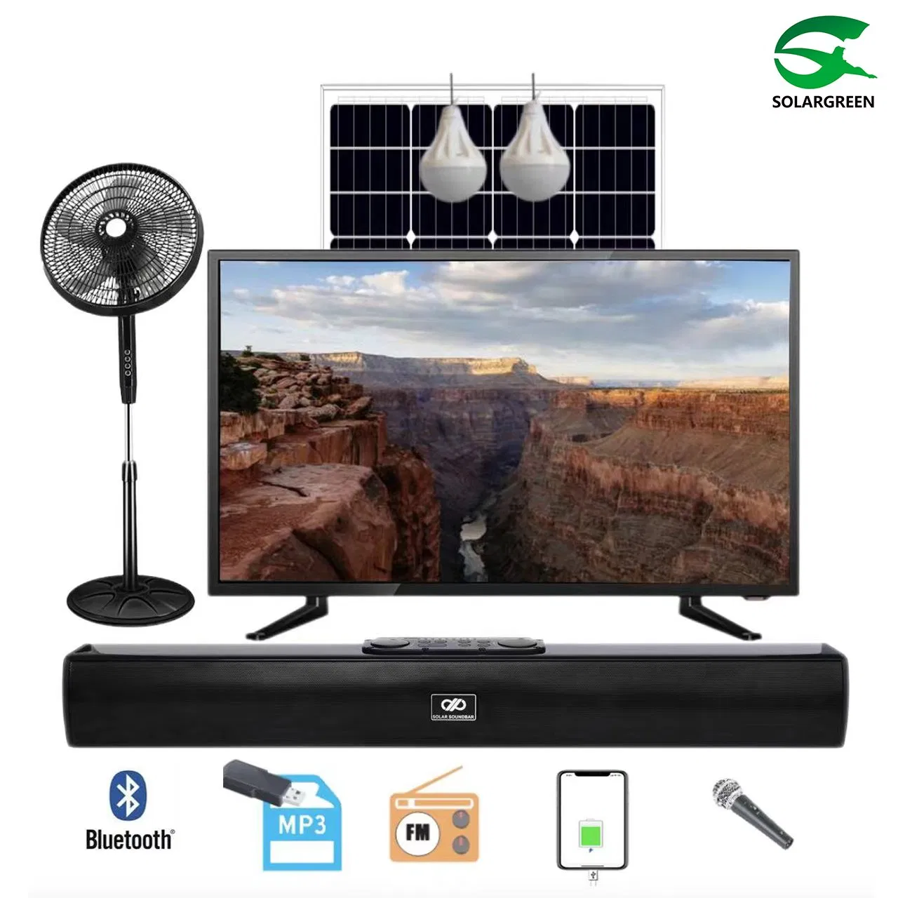 Multifunctional 32 Inch Solar Television Factory Price Smart TV Rechargeable LED TV