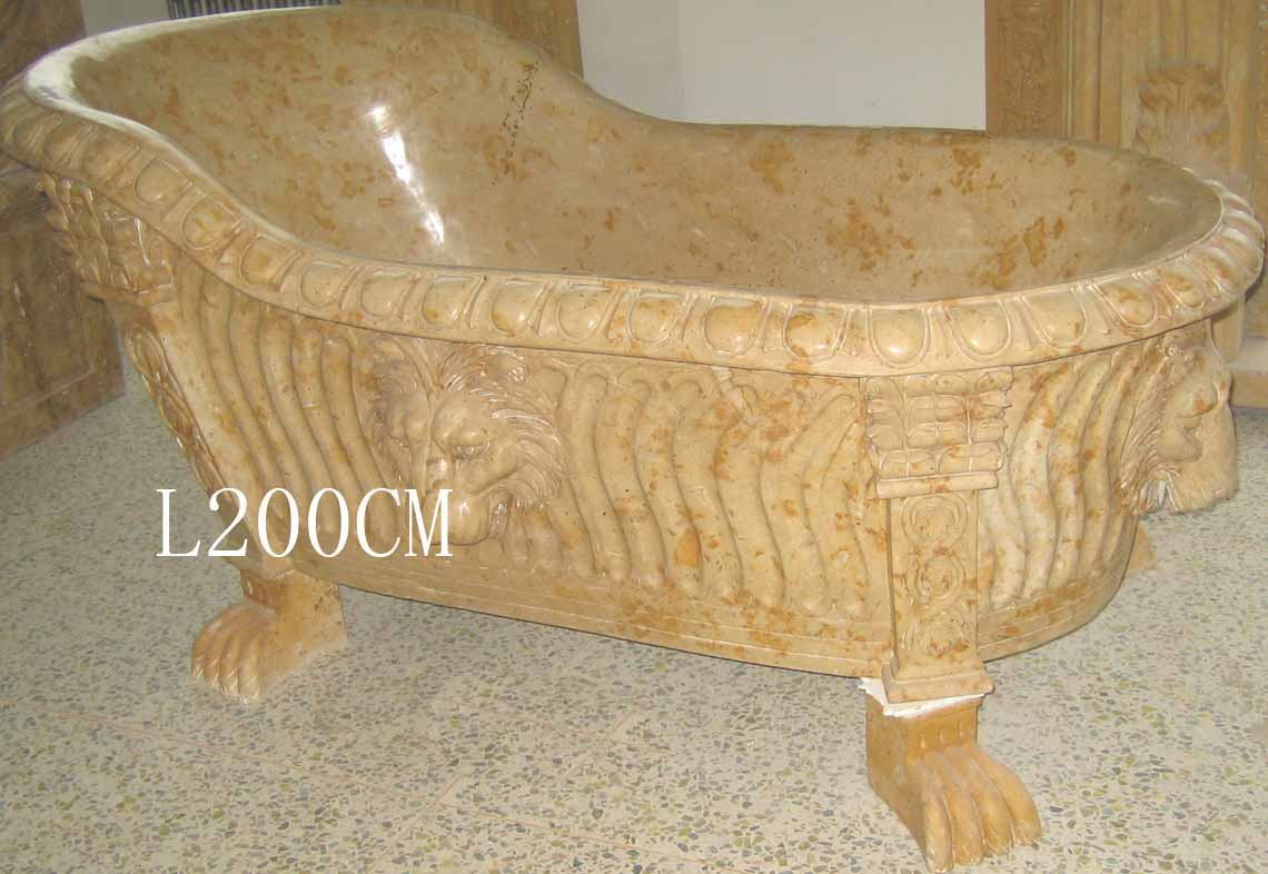 Мраморная ванна с резной головой льва в европейском стиле