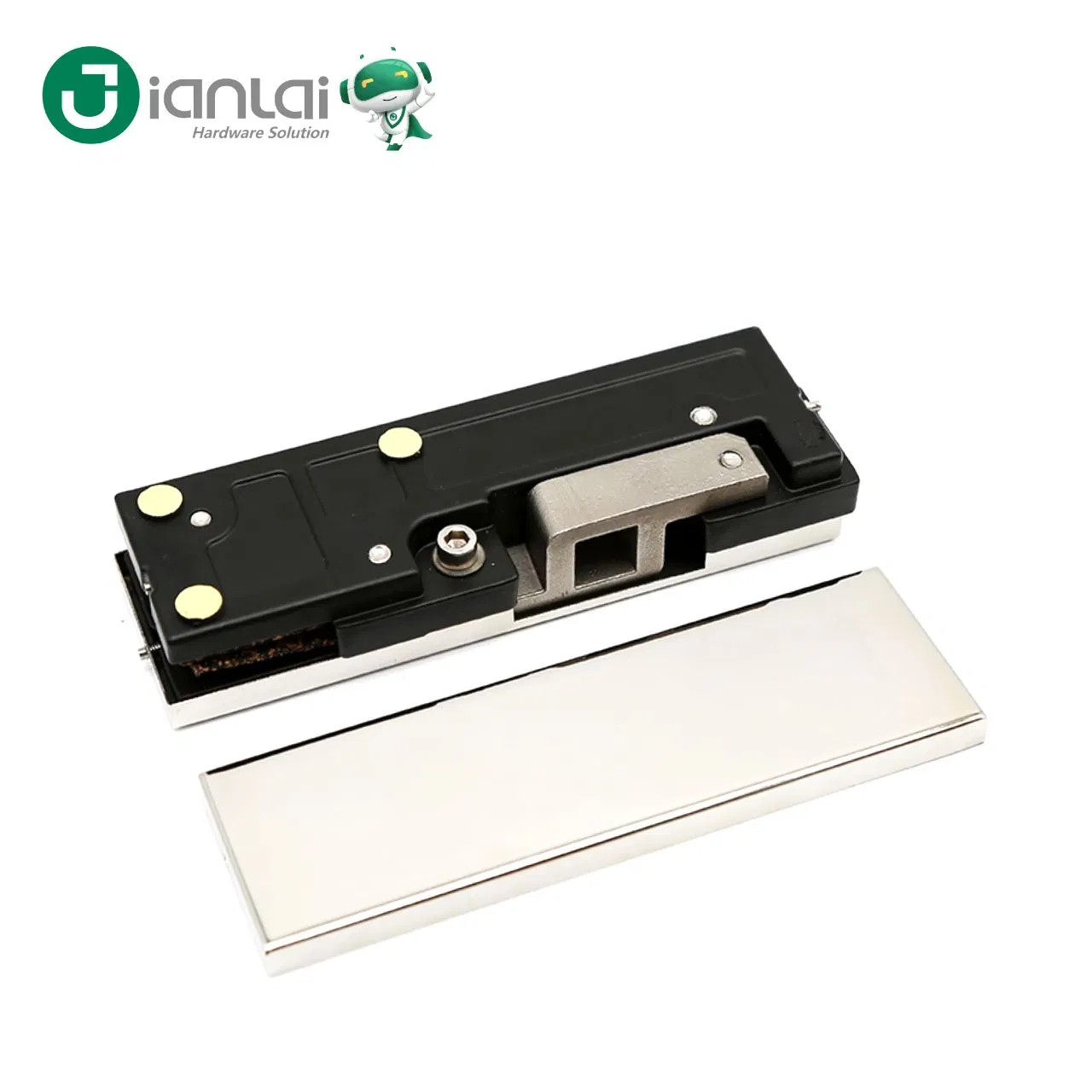 Durable Aluminum Alloy Glass Door Hardware Bottom Patch Fiffing