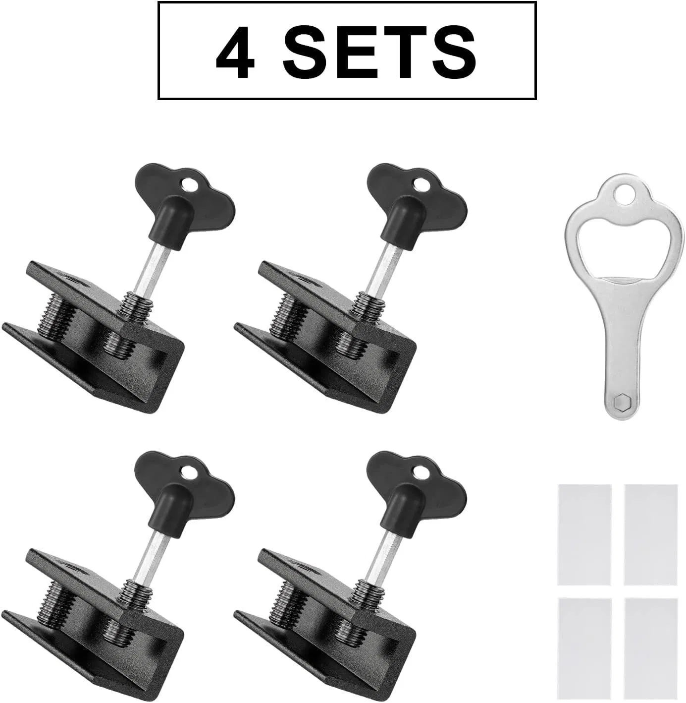4 Sets of Window Locks & Stopper for Sliding Windows Ensuring Child Safety