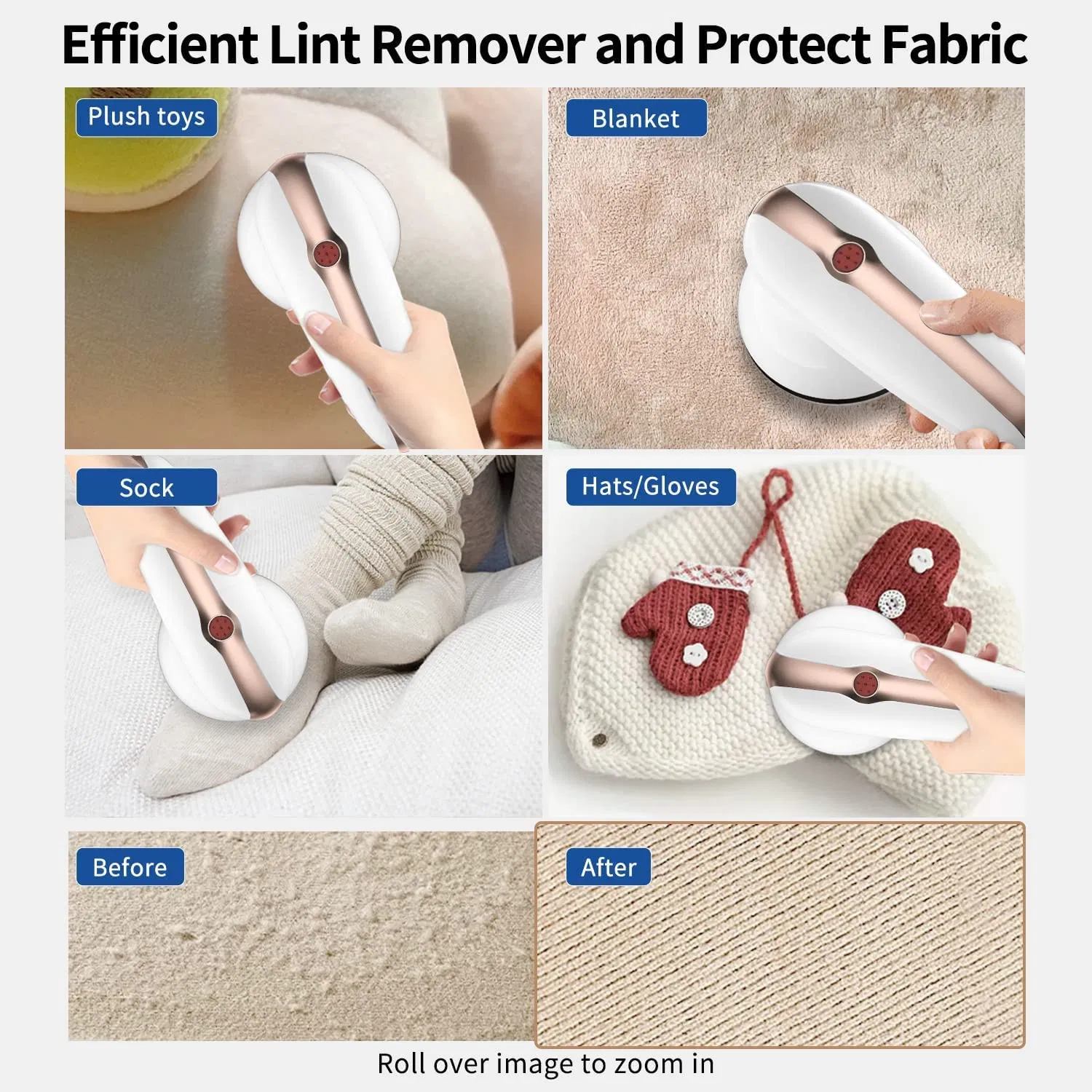 6-Leaf-Blades Replaceable Stainless Steel Blade Sweater Fabric Shaver Rechargeable Electric Lint Remover