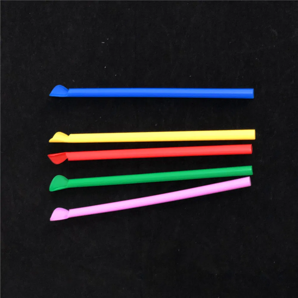 Wholesale Biodegradable Eco Natual Material Colorful PLA Spoon Straws for Coffee Milk Drinking