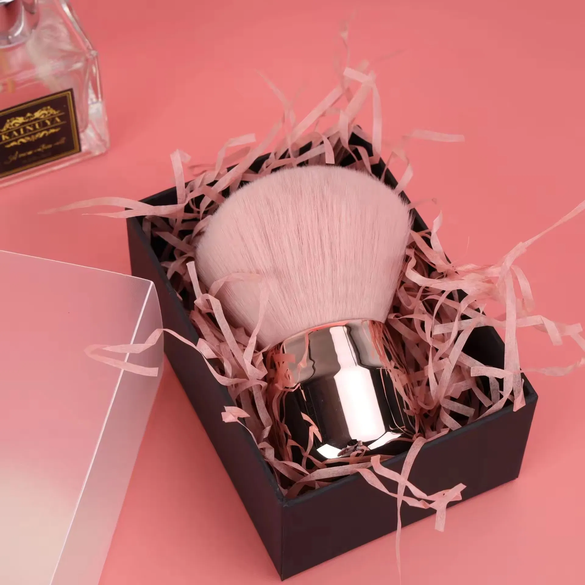 Popular Round Pink Color Nail Cleaner Brush Nail Art Dust Brush