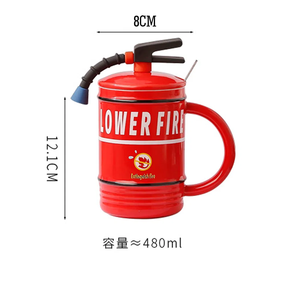 Керамическая кружка в форме огнетушителя с нанесением