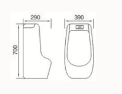 Wall Hung Urinal with Modern Toilet Tank Design for Convenient Use