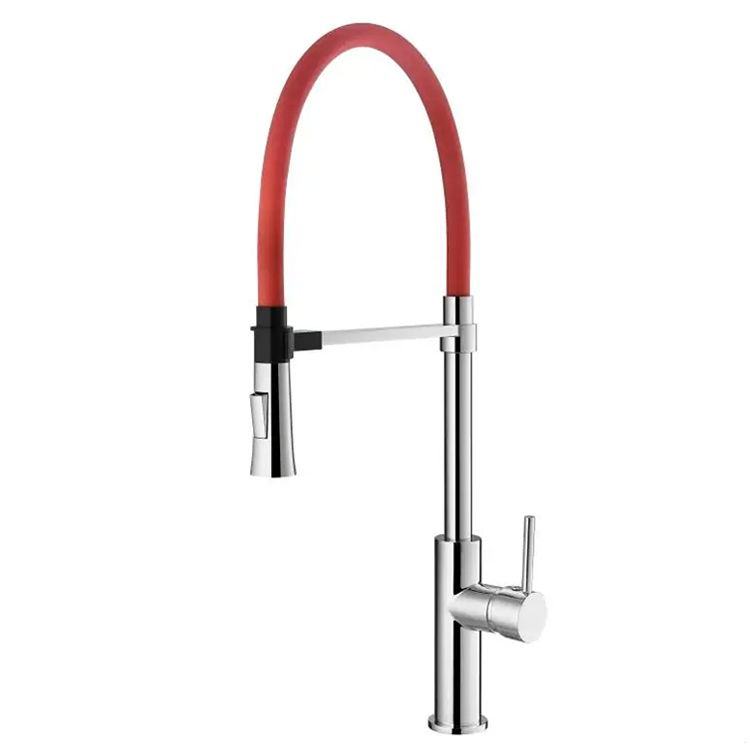 Sanipro Custom Color Flexible Soft Silicon Hose Pull out Down Kitchen Sink Tap Mixers Taps, Brass Faucets Manufacturer