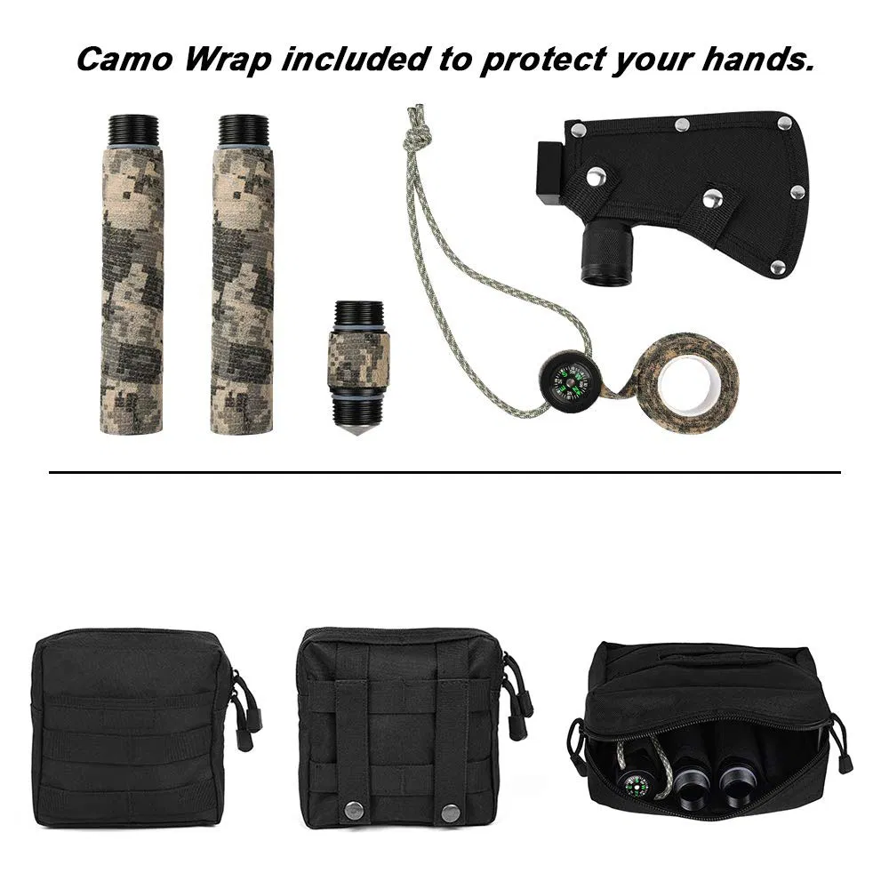 Camping Axe Hatchet with Sheath Multi-Tool Camp Ax Survival Gear Folding Portable Tools