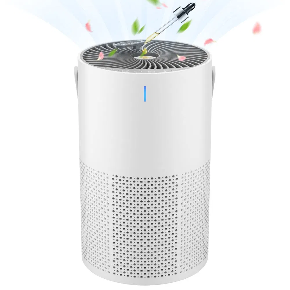 Portable Household Electric Air Purifier with Activated Carbon & HEPA13 Filter Metal Air Cleaner for Home & Desktop Use