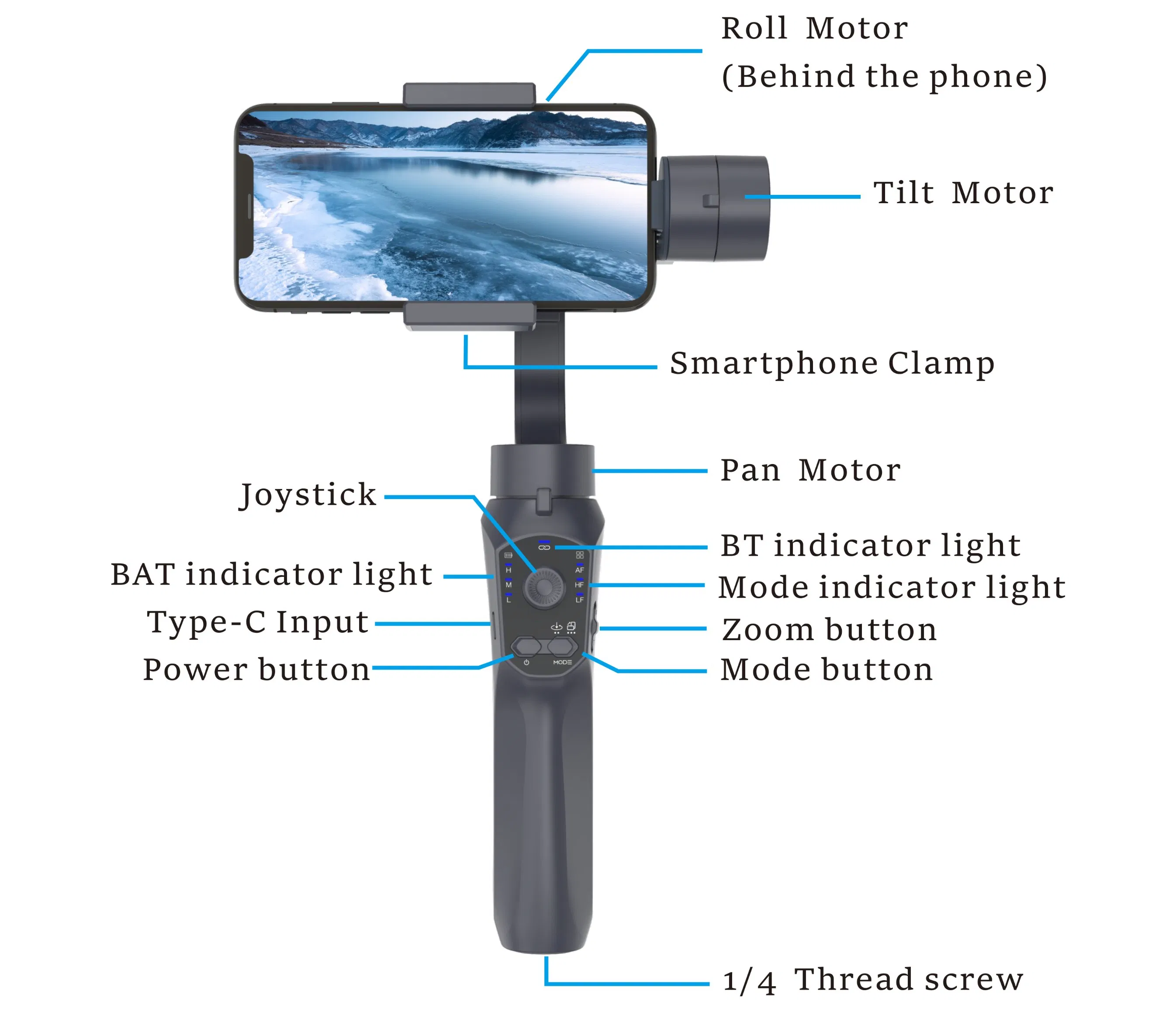 Стабилизатор F10PRO для селфи с внешней зарядкой