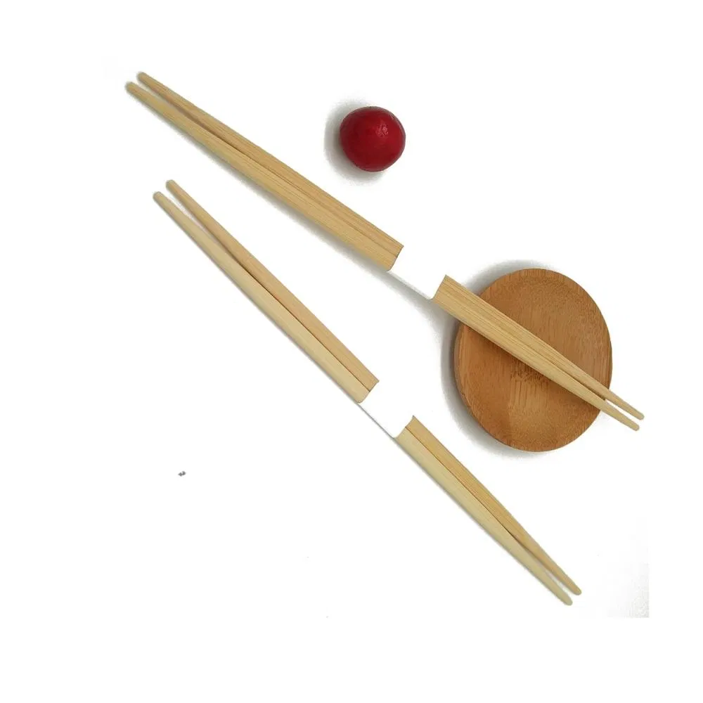 Wholesale Eco-Friendly Disposable Custom Logo Double Ended Bamboo Chopsticks with Paper Sleeve