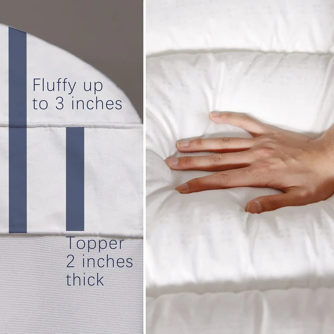 Mattress Topper Pad with 8-21 Inch Deep Pocket Down Alternative Fill