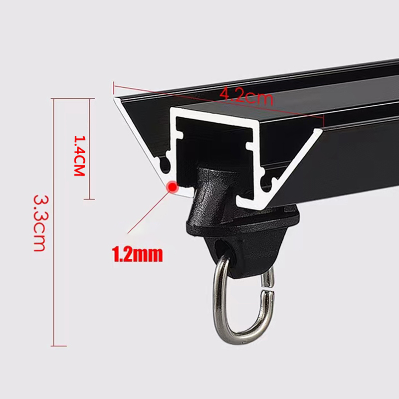 Manufacturer Top Mounted Modern Ripple Fold Aluminium V Shape Curtain Track Rail