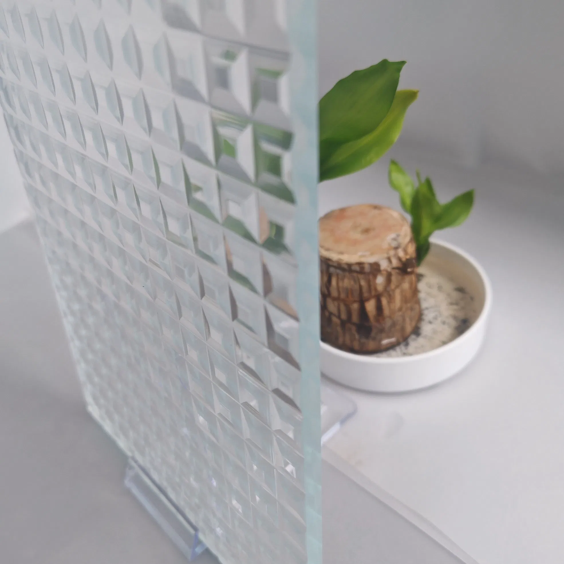Textured Finish Etched Engraved Glass Glass Countertop for Elegant Dining Spaces