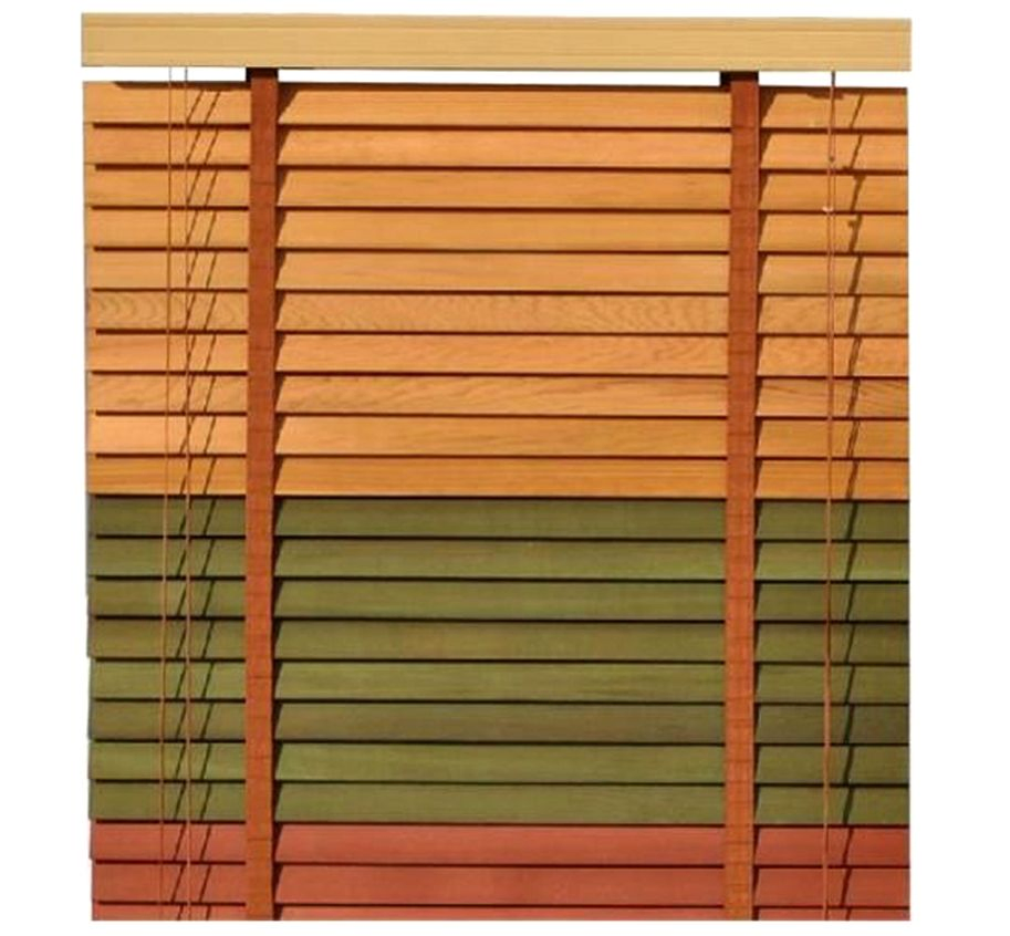 Natural Wood Material Bedroom Decorated Window Venetian Blinds and Curtains for Safety