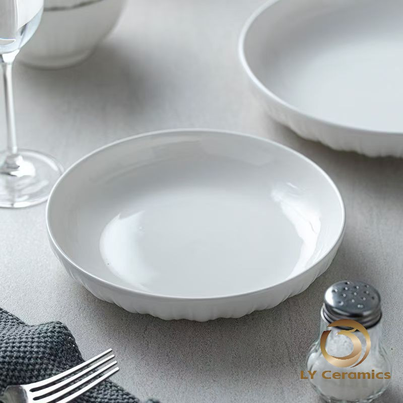 Elegant Ceramic 7 Inch Soup Plate for Stylish Dining Experiences Porcelainware Ceramic Kitchenware Tableware
