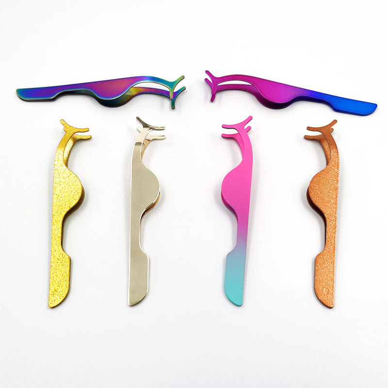 Rose Gold Lashes Tweezers Lashes Applicator Tweezer Private Label Eyelash Tweezers