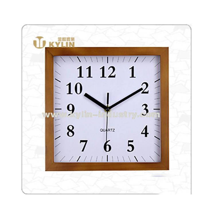 Cheap and Durable Wooden Wall Clock Offset Printing Logo