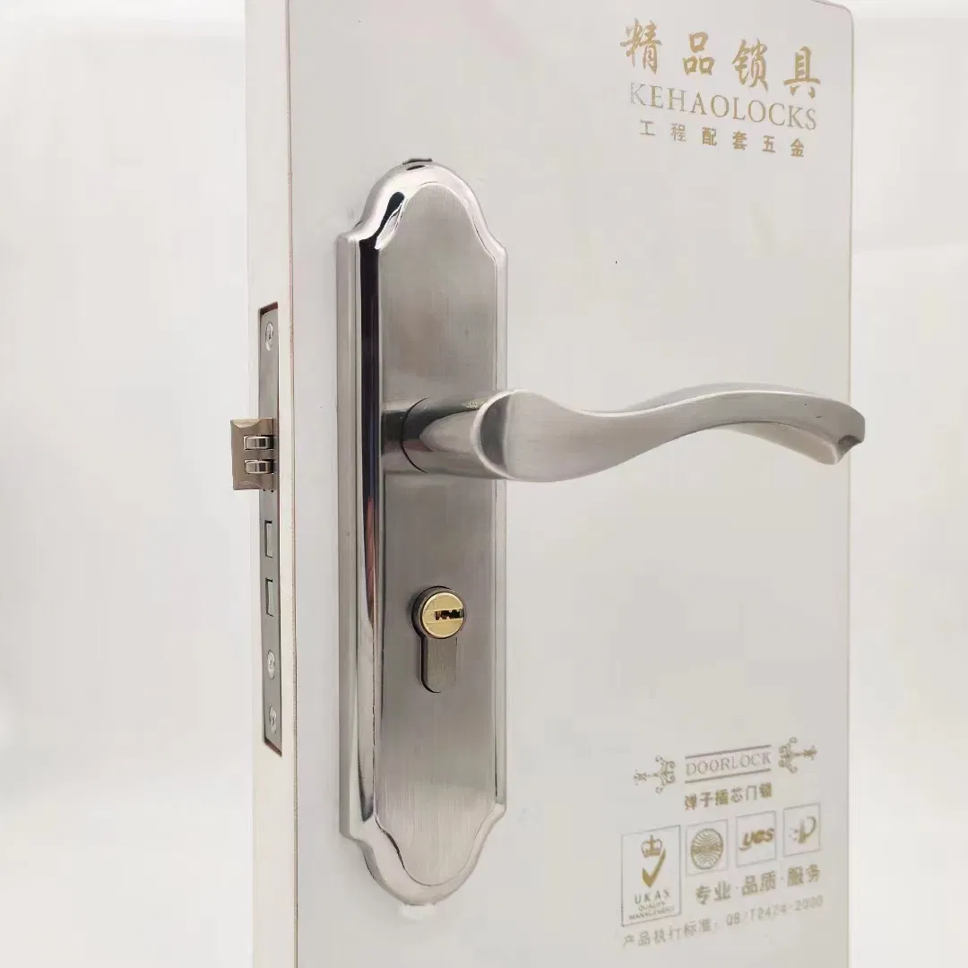 Factory Stainless Steel Satin Plate Furniture Door Handle Mortise Body Door Locks