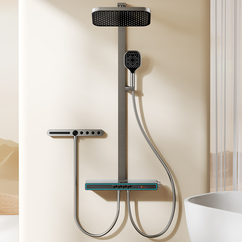 Bathtub Faucet Hot and Cold Faucet Constant Temperature Square Bathtub Shower Set