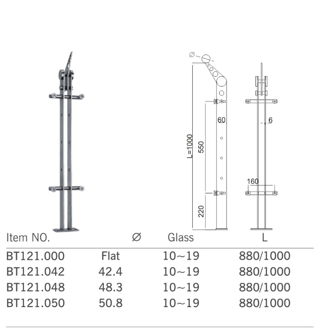 Good Quality Stainless Steel Handrail Balustrade Fitting (BT119)