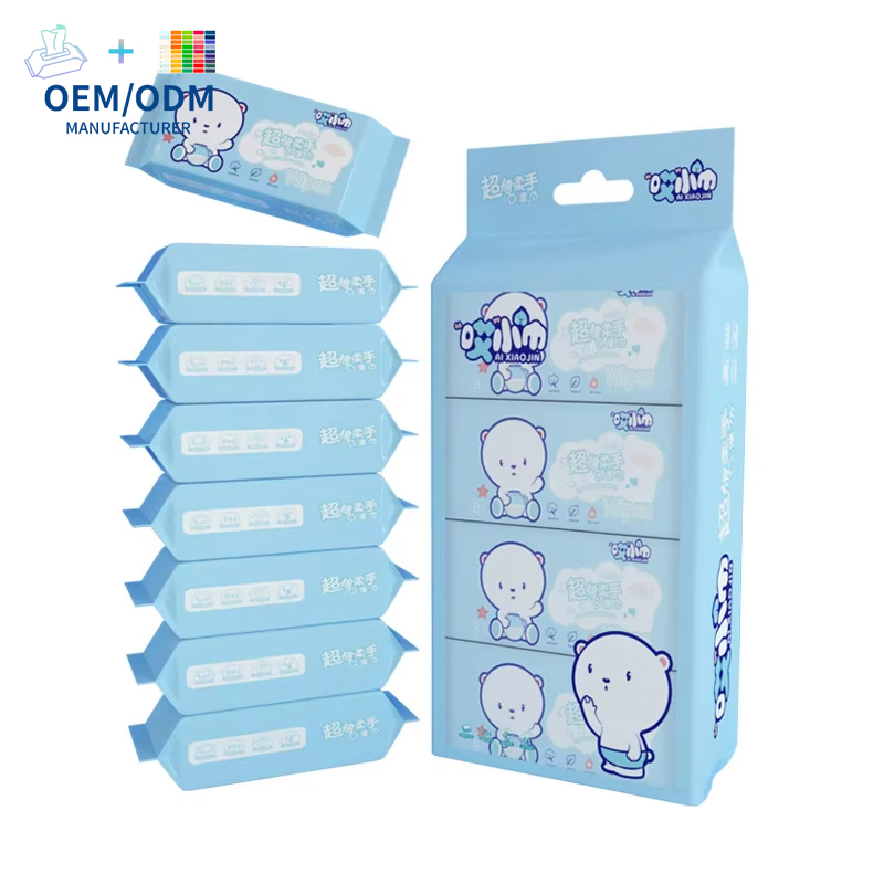 OEM Mini 99.9% Pure Water Cleaning Wet Wipes for Baby Sensitive Skin Flushable Wipes 64PCS/Packs Wet Cleansing Cloths