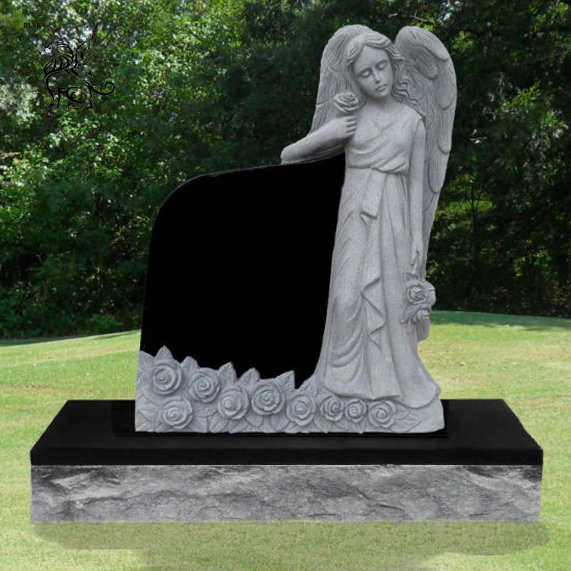 Factory Supply Antique Classic Natural Stone Carving Red Heart Headstone Mty-11