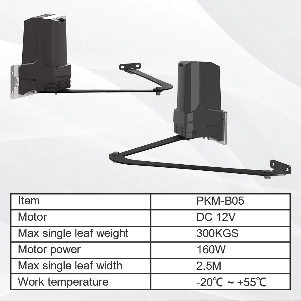 Pkm-B05 300kgs DC 12V Powerful Easy Operaation Adjustable Swing Gate Opener