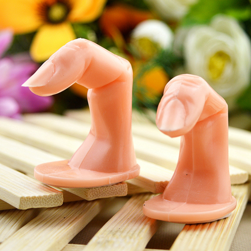 Wholesale Nail Art Training Practice Display Finger Model Faker Artificial Practice Fingers with Bottom Sticker
