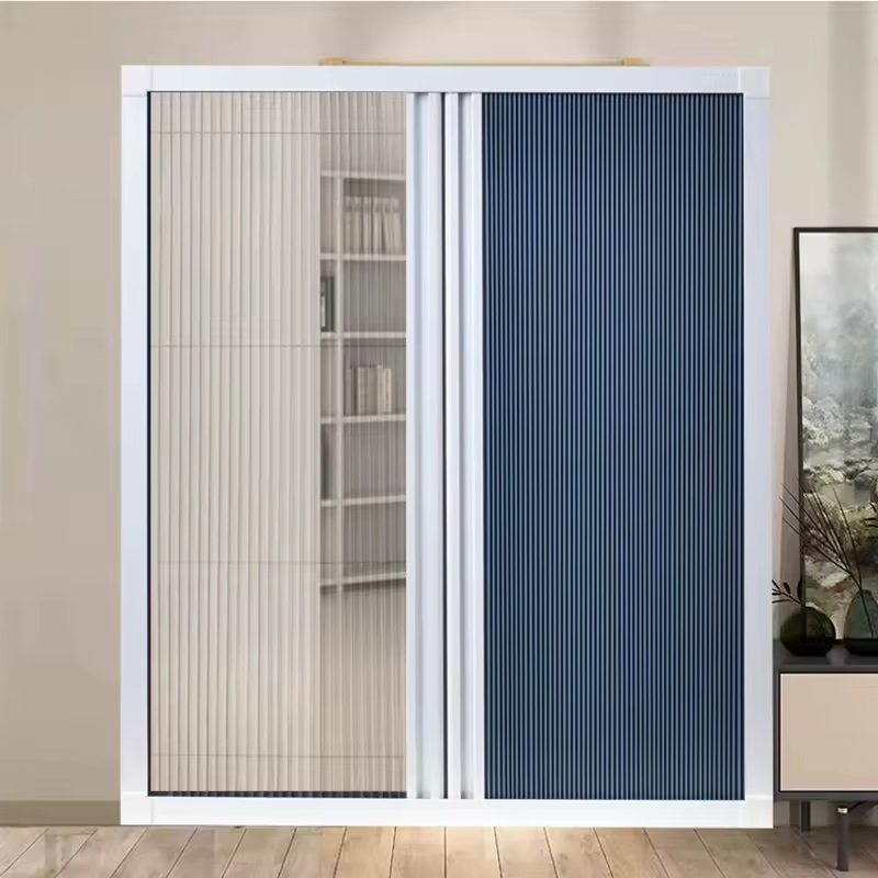Plisse Insect Screen and Honeycomb Blinds for Double Purpose Pleated Screen Door
