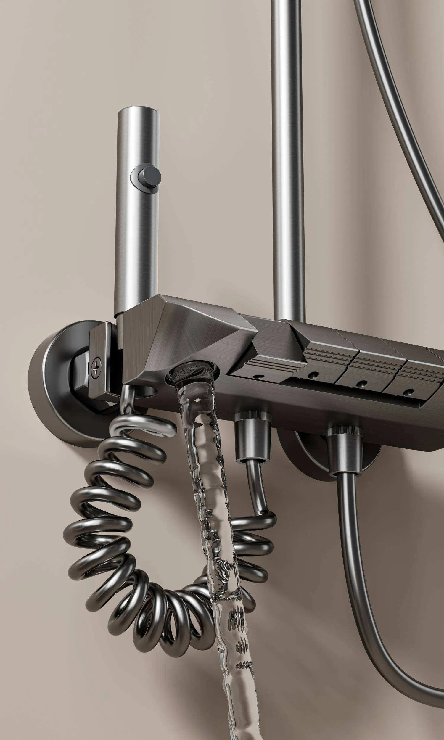 Modern Luxury Grey Shower Faucet Set for Hot Water Bathroom Bathtub Installation