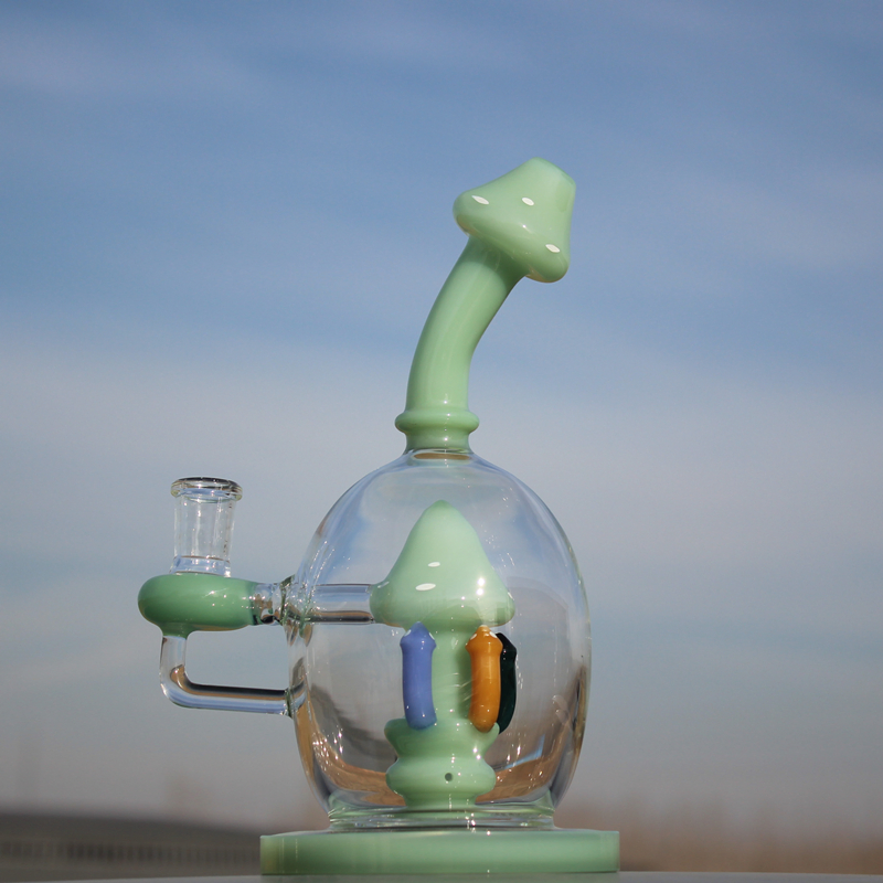 China Factory Colorful Mushroom Shape Glass Water Pipe Glass Hookah