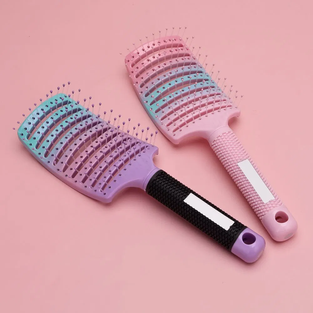 New Anti-Static Heat-Resistant Curved Boar Bristle Detangling Hair Brush for Hair Salon