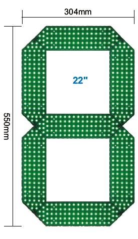 RoHS Approved 22 Inch Assembly 7 Segment LED Display with Waterproof for Outdoor or Semi-Outdoor Application