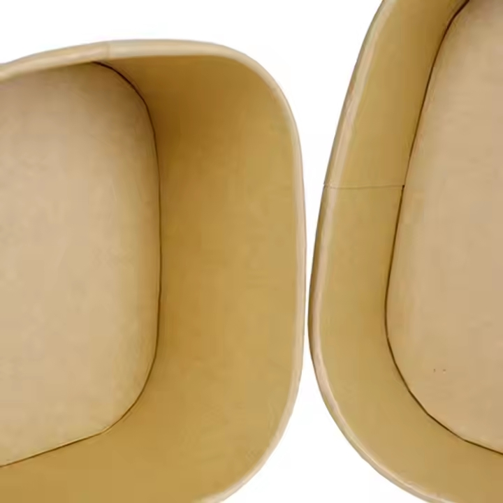 Eco Friendly Brown Kraft White Paper Square Bowl Paper Food Container