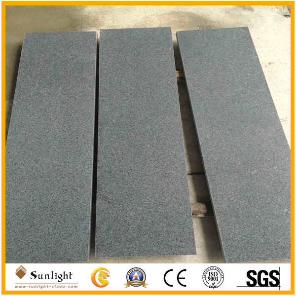 Deep Honed/Matt G654 Dark Grey Granite Stairs with Polished and Bevel Edge