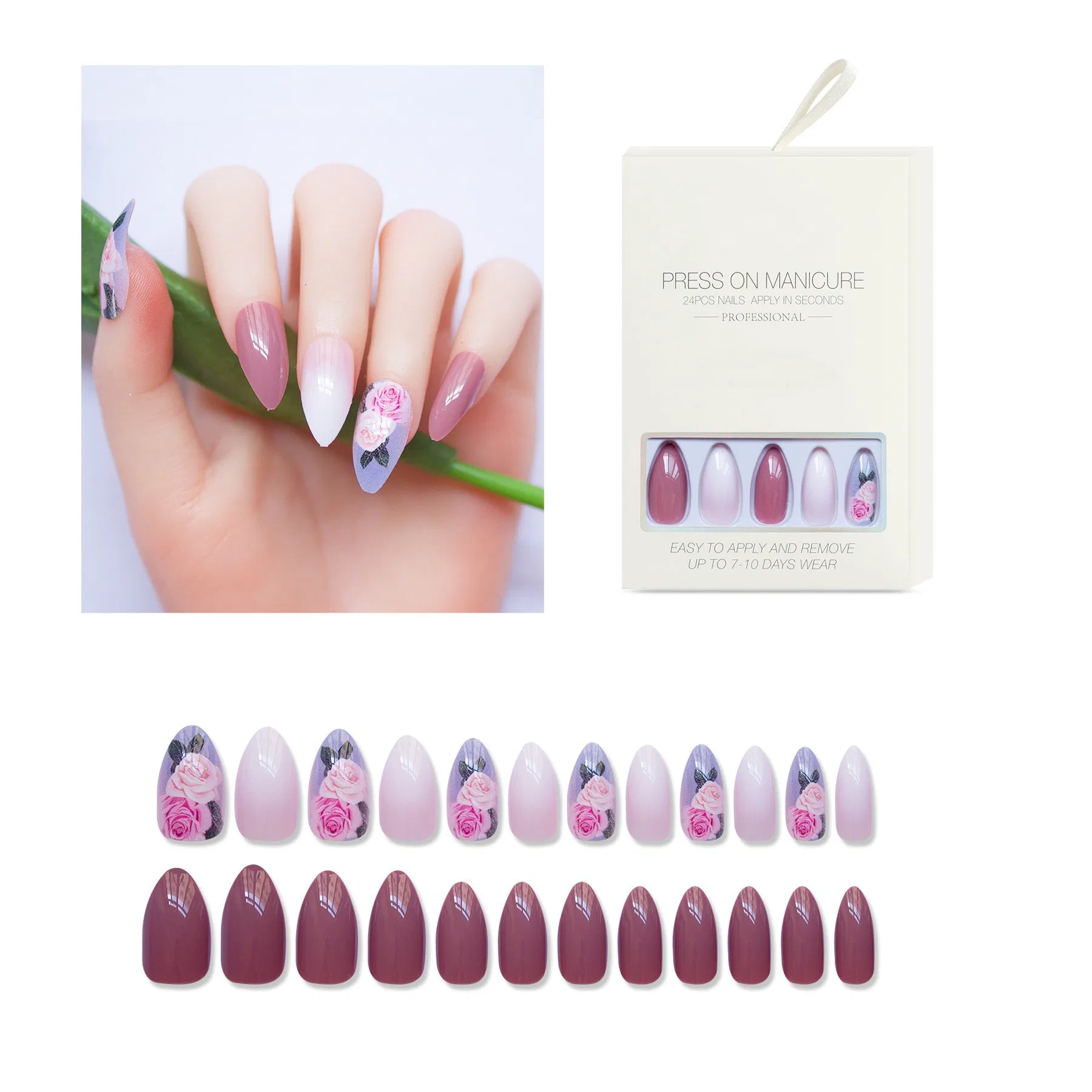 Wholesale Cured Gel Nail Strips, Real Nail Art Stickers, Long Lasting & Waterproof for Women